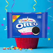 Birthday Cake Creme Chocolate Sandwich Cookies, Family Size Q8
