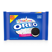 Birthday Cake Creme Chocolate Sandwich Cookies, Family Size Q8