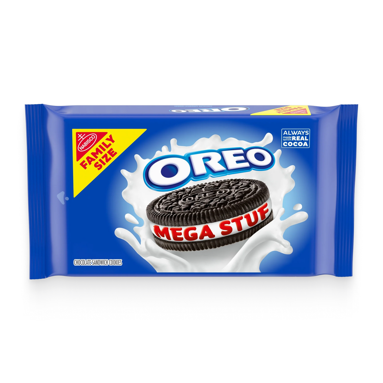 Mega Stuf Chocolate Sandwich Cookies, Family Size Q3