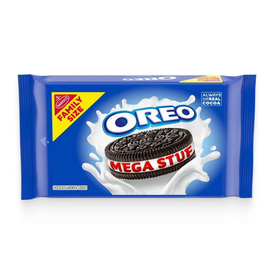 Mega Stuf Chocolate Sandwich Cookies, Family Size Q3