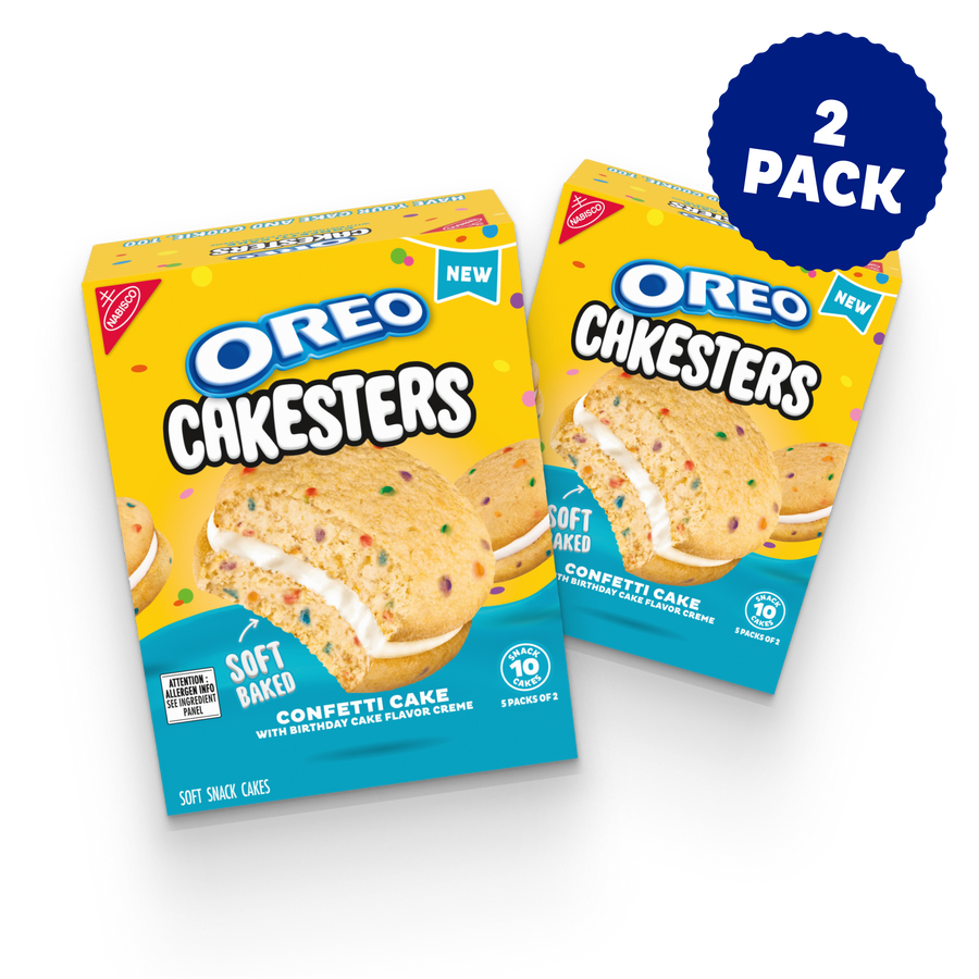 Cakesters Confetti Cake Soft Snack Cakes, Snack Packs, 2 Pack P2