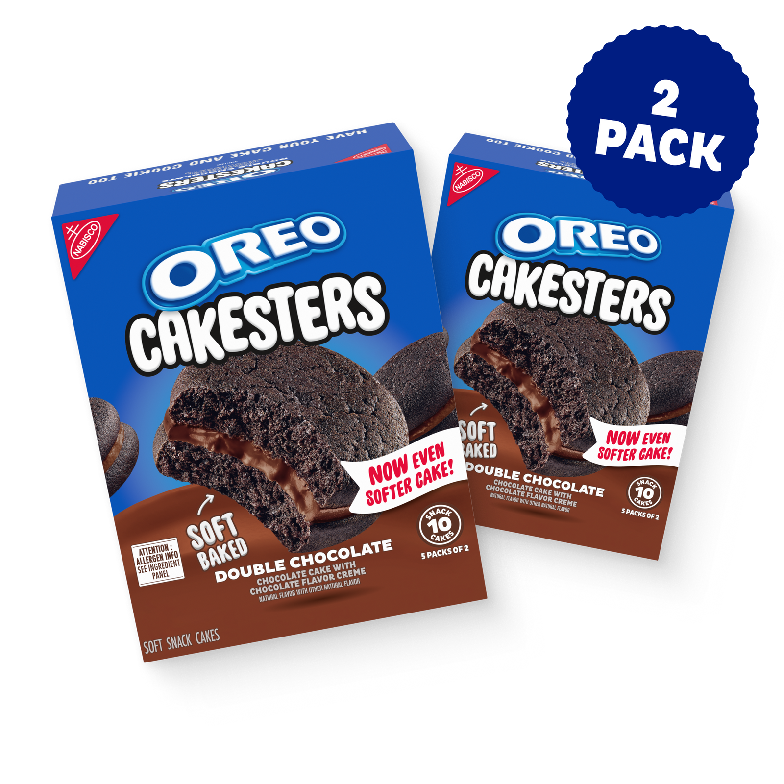 Cakesters Double Chocolate Soft Snack Cakes, Snack Packs, 2 Pack R3