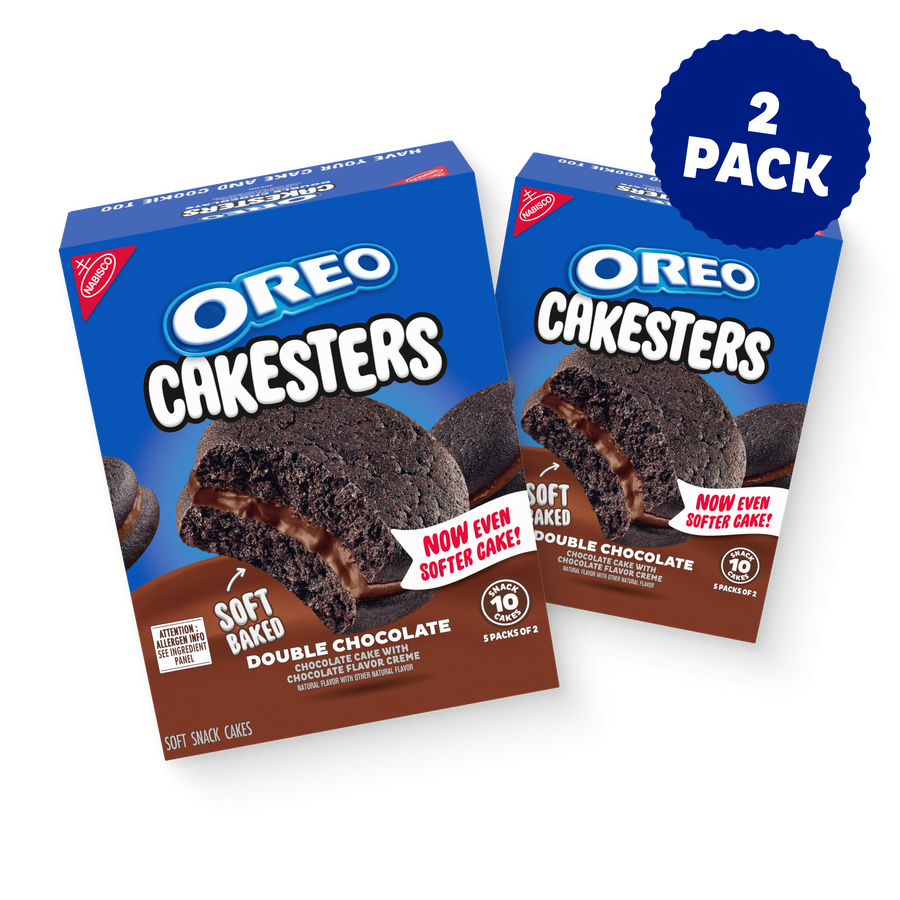 Cakesters Double Chocolate Soft Snack Cakes, Snack Packs, 2 Pack R3