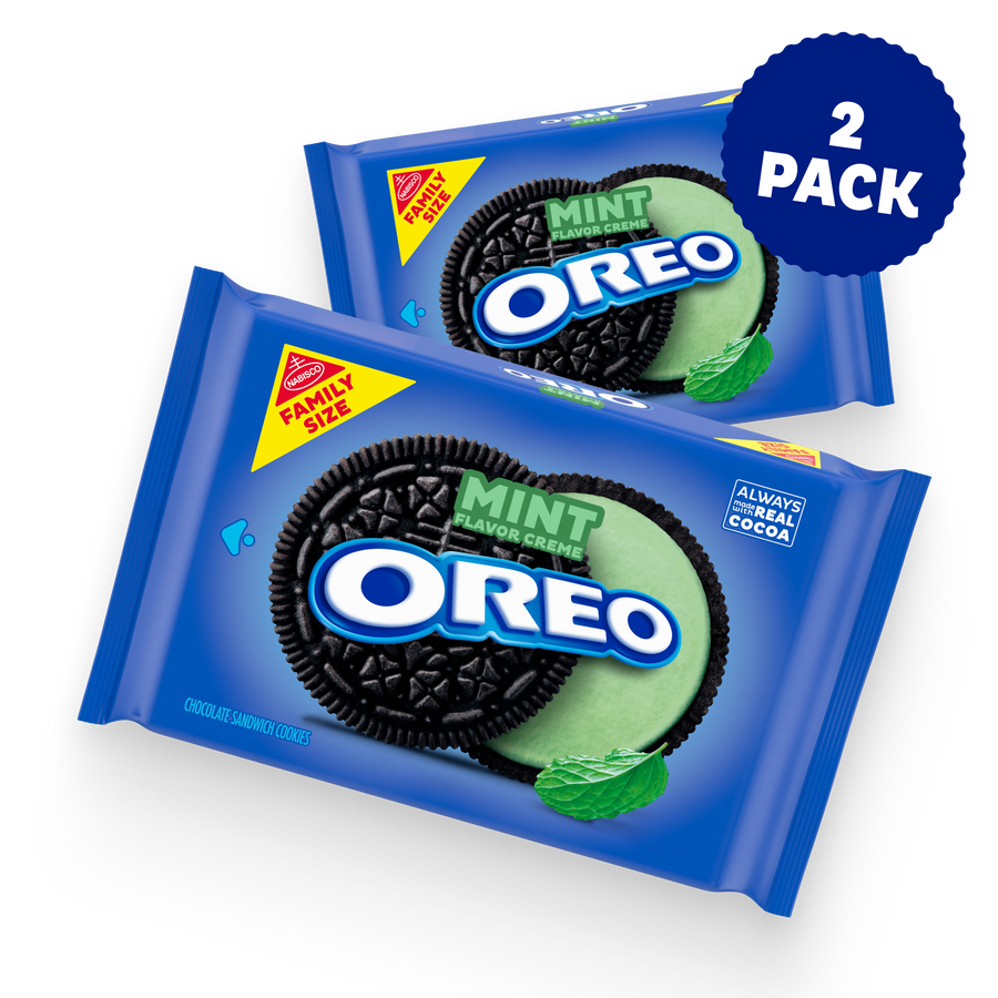 Mint Creme Chocolate Sandwich Cookies, Family Size, 2 Pack P0