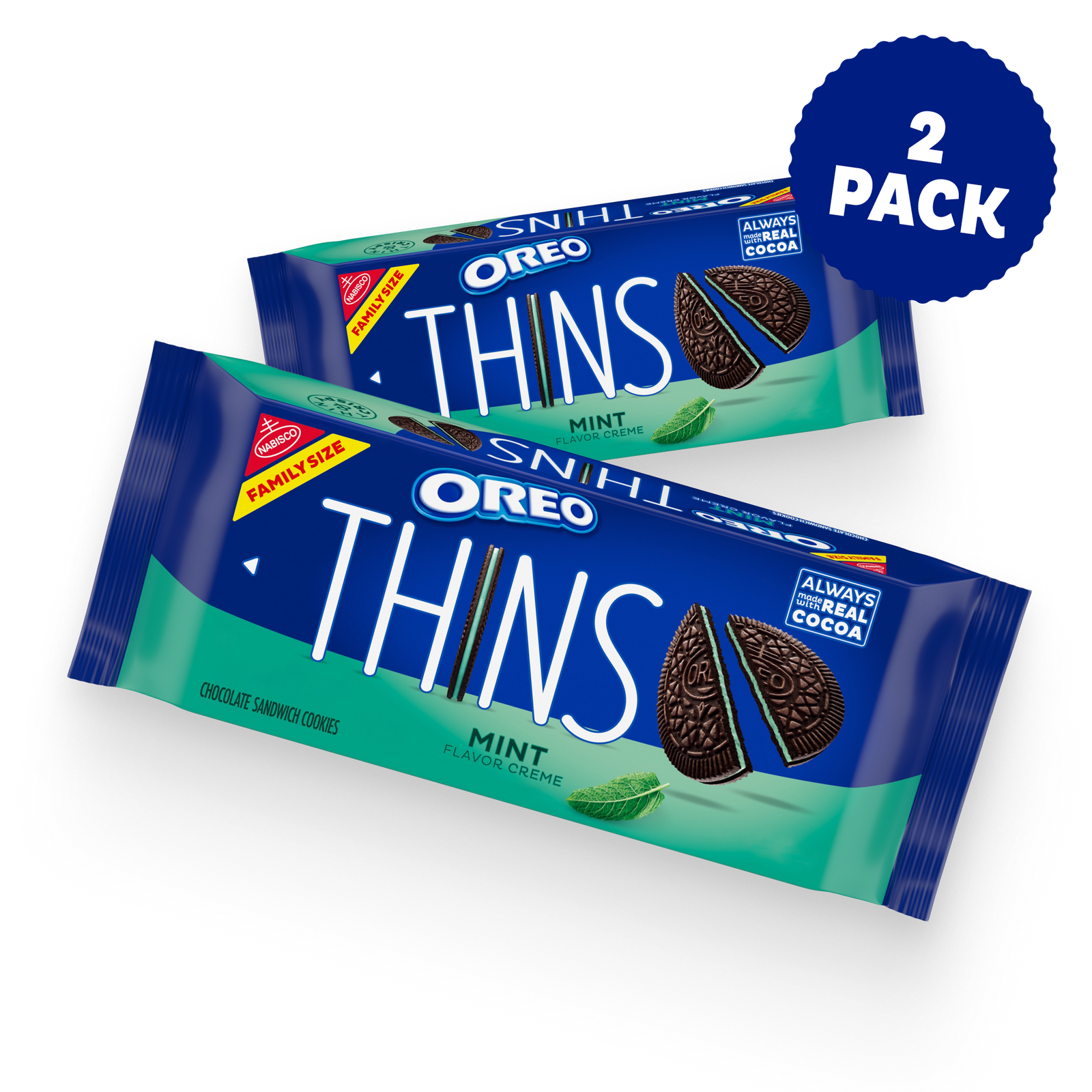 Thins Mint Creme Chocolate Sandwich Cookies, Family Size, 2 Pack R9
