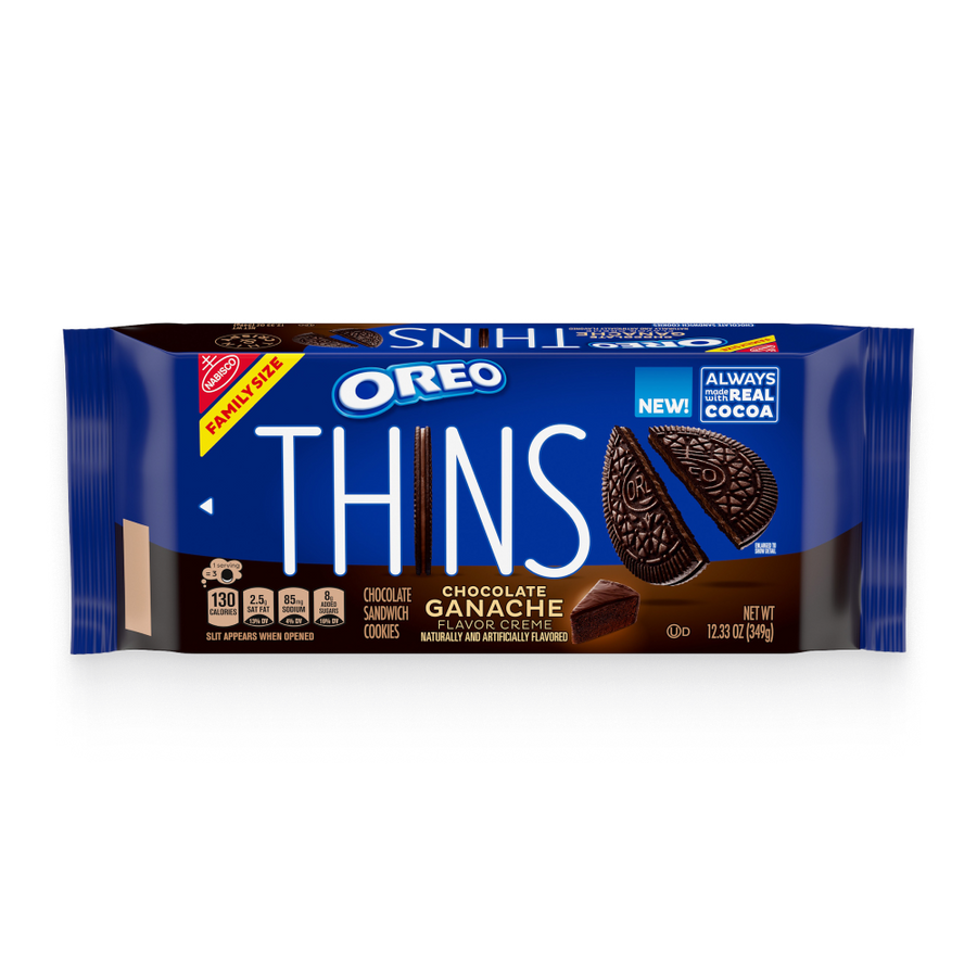 Thins Chocolate Ganache Creme Sandwich Cookies, Family Size Q0