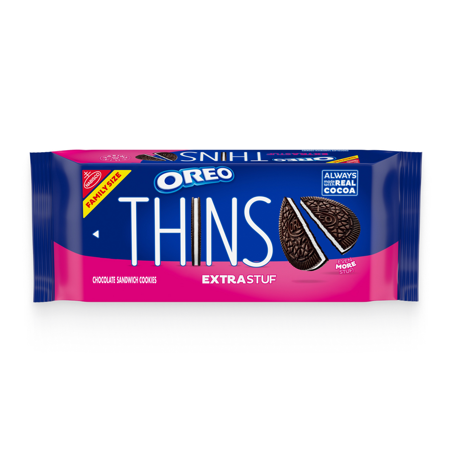 Thins Extra Stuf Chocolate Sandwich Cookies, Family Size R4