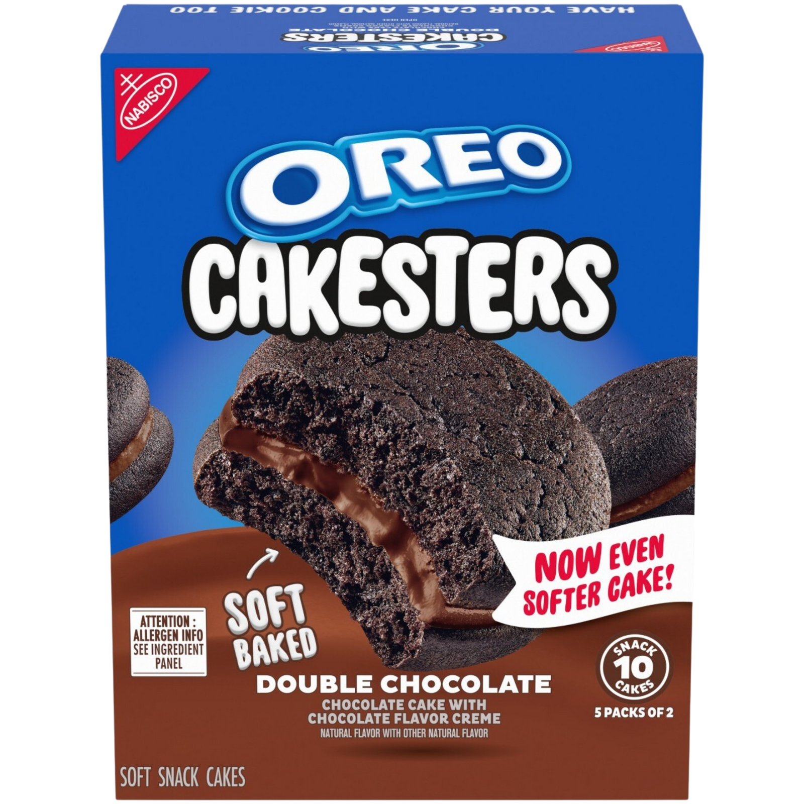Cakesters Double Chocolate Soft Snack Cakes, Snack Packs M1