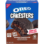 Cakesters Double Chocolate Soft Snack Cakes, Snack Packs M1