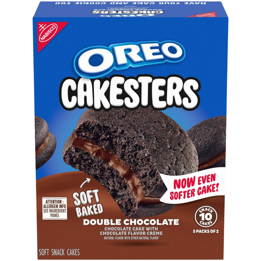 Cakesters Double Chocolate Soft Snack Cakes, Snack Packs M1
